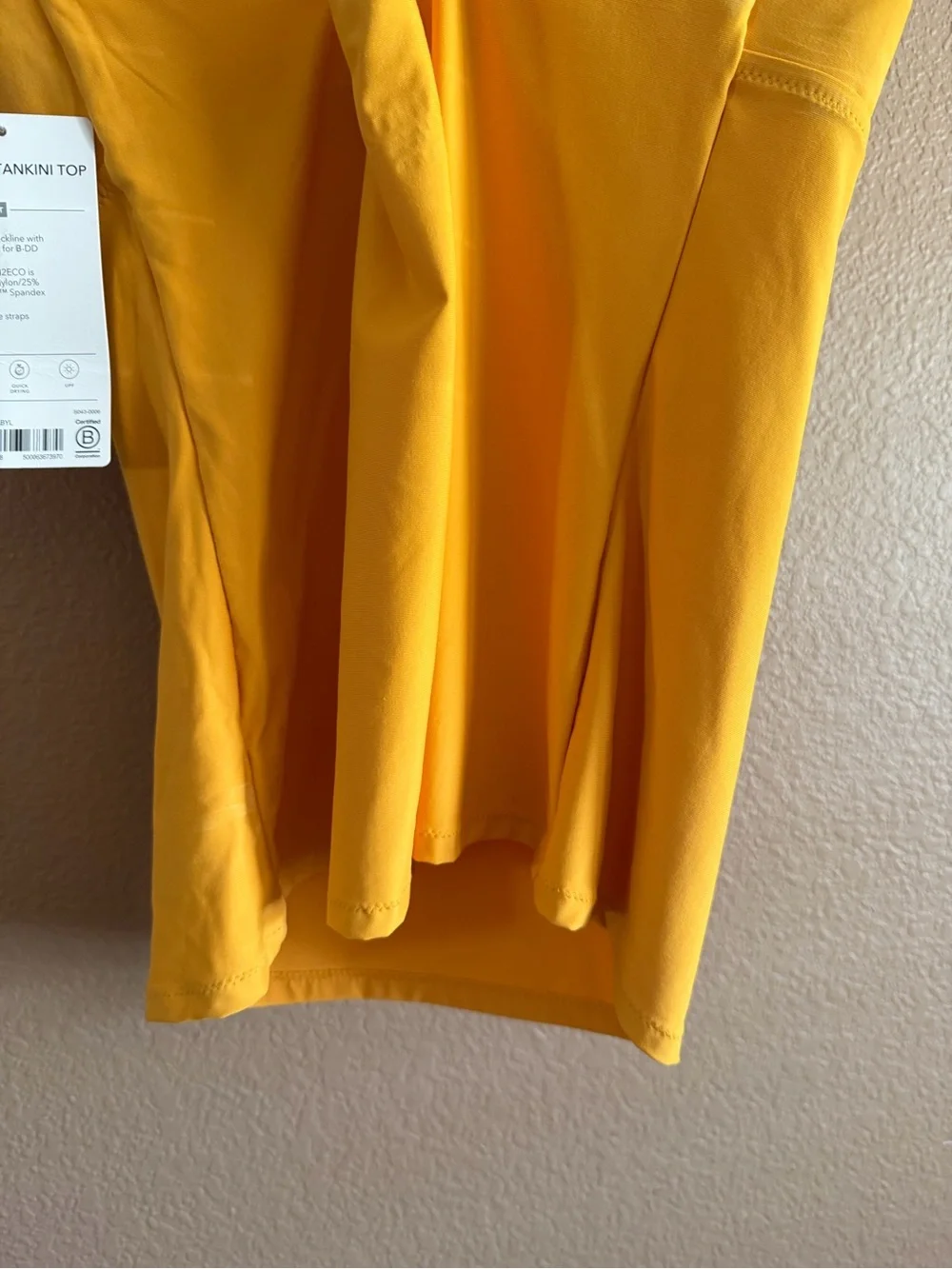 Athleta Yellow Twist up Swim Tankini Top Size 36D/DD NWT